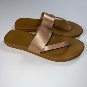 Reef Cushion Sol Sandals Rose Gold Asymmetrical T Strap New w/o Box  Size 11